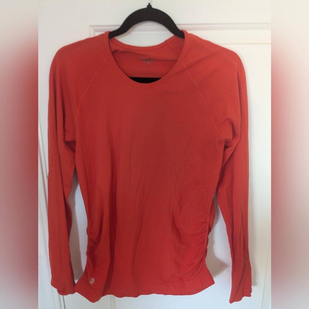Athleta Long Sleeve Performance Top with Thumbholes – Size M, Bright Orange